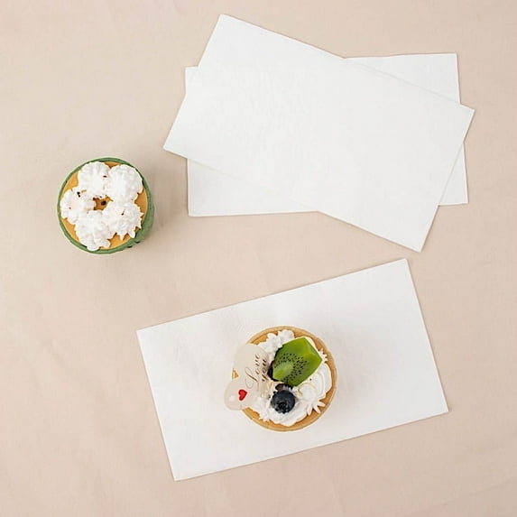 BalsaCircle 50 White Plain Soft 2 Ply Dinner Table Cocktail Paper Napkins Party Events Reception Decorations