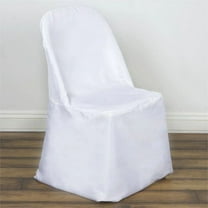 Balsa Circle 50 White Solid Polyester Folding Chair Covers Slipcovers Linens