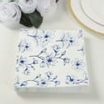 thumbnail image 1 of BalsaCircle 50 White and Blue Plain Soft 2 Ply Square Table Paper Napkins with Magnolia Flowers Print Party Events Decorations, 1 of 8