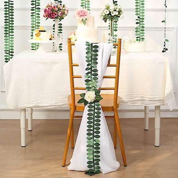 Balsa Circle 50 ft Green Taffeta Ribbon Sash DIY Fabric Leaves Petals Garland Party Events Reception Decorations