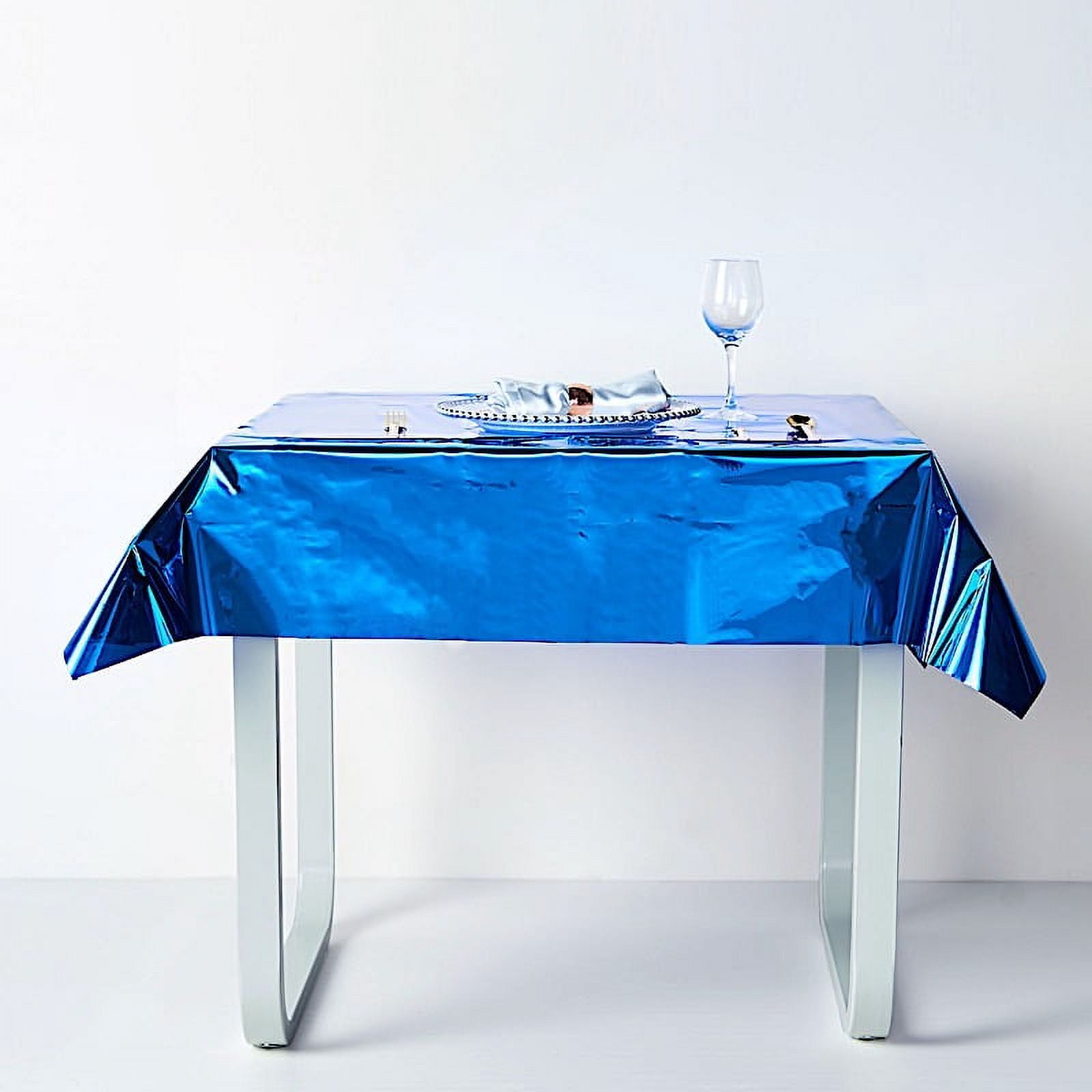 Blue and Silver Celebration Paper Tablecloth, 3 Count