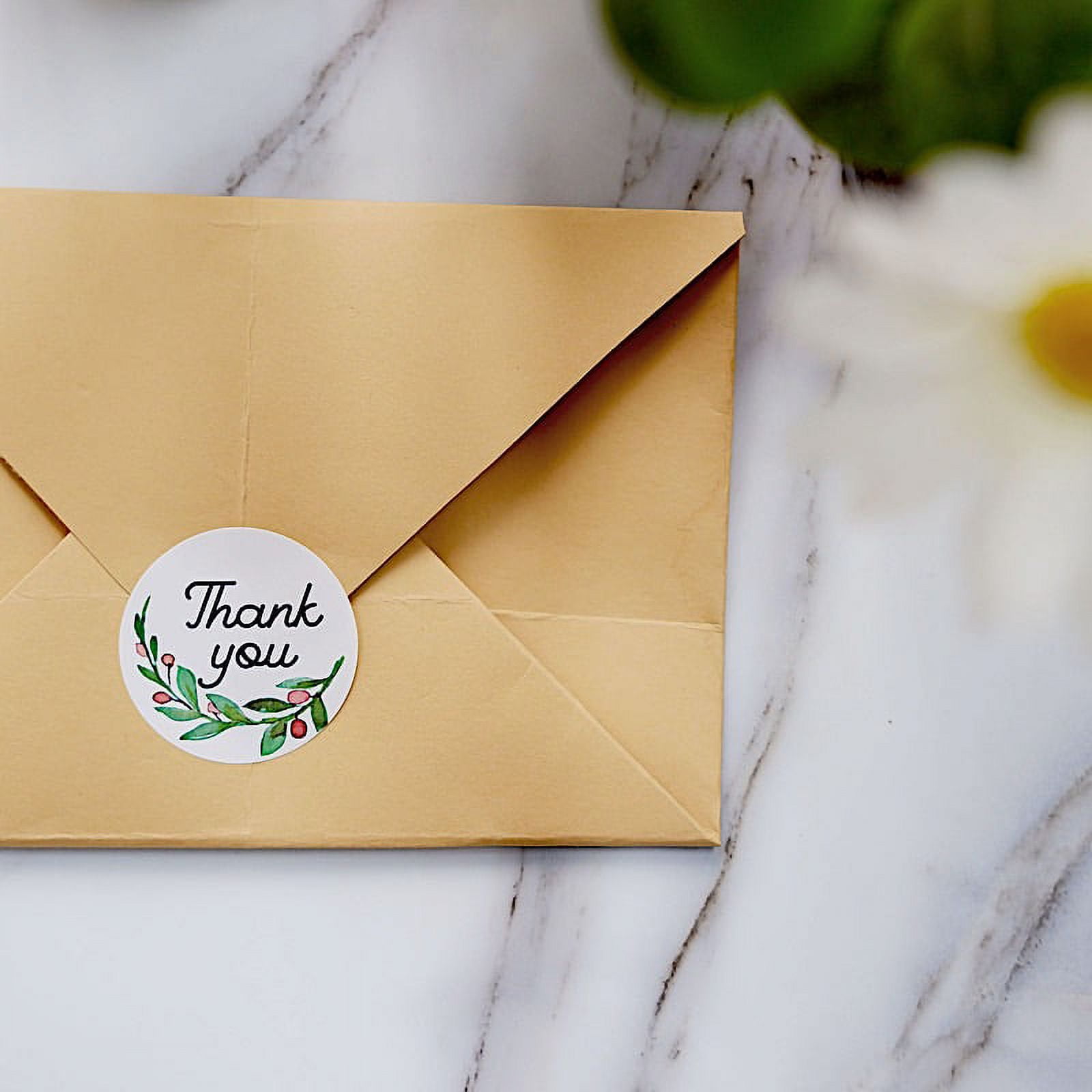 Balsa Circle 500 Thank You Stickers White Black 1.5" Round Self ...