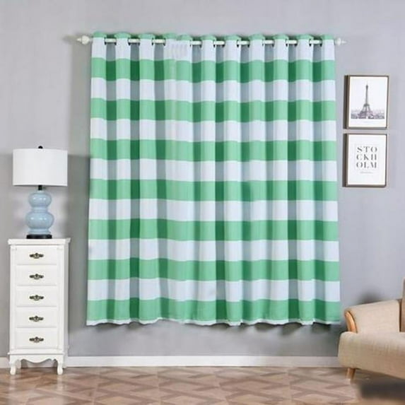 BalsaCircle 52" x 84" Mint Green Cabana Stripe Curtains Drapes Panels Grommet Window Treatments Decorations