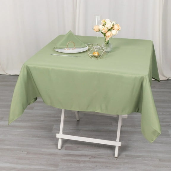 BalsaCircle 54" Eucalyptus Sage Green Square Premium Polyester Tablecloth Catering Dining Table Linens