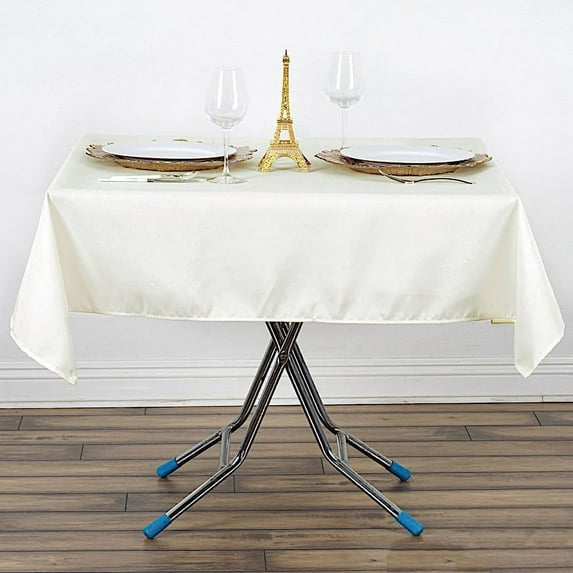BalsaCircle 54" Ivory Square Premium Polyester Tablecloth Catering Dining Table Linens