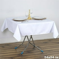 BalsaCircle 54" White Square Premium Polyester Tablecloth Catering Dining Table Linens