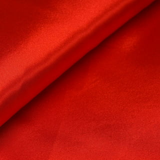 Bridal Satin Fabric Silky Poly 60 Wide Heavy Wedding Dress Drapery By The  Yard (Red)
