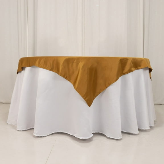 BalsaCircle 54"x 54" Gold Square Lamour Satin Tablecloth Table Covers Reception Catering Dining Table Linens