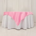 thumbnail image 1 of BalsaCircle 54"x 54" Pink Square Lamour Satin Tablecloth Table Covers Reception Catering Dining Table Linens, 1 of 6