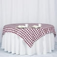 thumbnail image 1 of BalsaCircle 54" x 54" Square Gingham Checkered Polyester Tablecloth Burgundy, 1 of 9