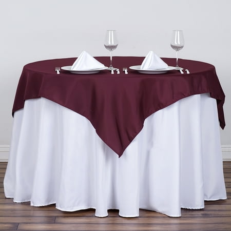 BalsaCircle Christmas Holidays 54" x 54" Burgundy Square Polyester Tablecloth Linen