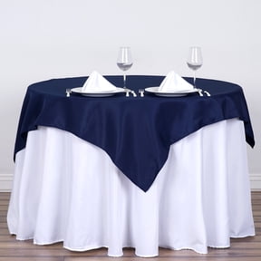 BalsaCircle 54" x 54" Square Polyester Tablecloth Navy Blue