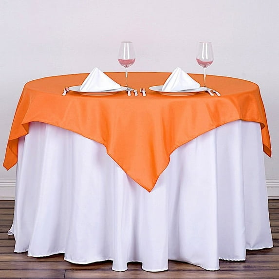 BalsaCircle 54" x 54" Square Polyester Tablecloth Orange