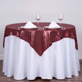 thumbnail image 1 of BalsaCircle 54" x 54" Square Sequined Tablecloth Wedding Party Catering Linens Burgundy, 1 of 6