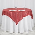 thumbnail image 1 of BalsaCircle 54" x 54" Square Sequined Tablecloth Wedding Party Catering Linens Red, 1 of 4
