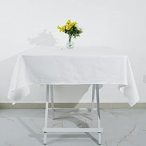 BalsaCircle 54" x 54" White Cotton Square Tablecloth Reception Catering Dining Table Linens
