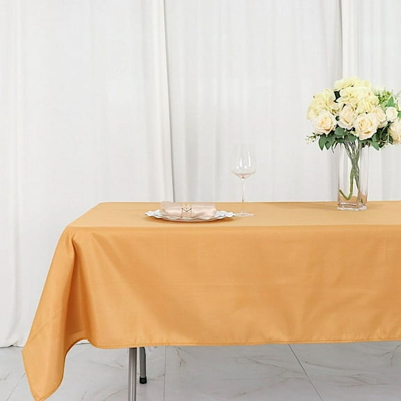 BalsaCircle 54" x 96" Polyester RECTANGULAR Tablecloth Table Linens Gold