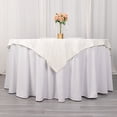 thumbnail image 1 of BalsaCircle 54x54 in Ivory Premium Scuba Polyester Square Tablecloth Party Linens Events Decorations Supplies, 1 of 8
