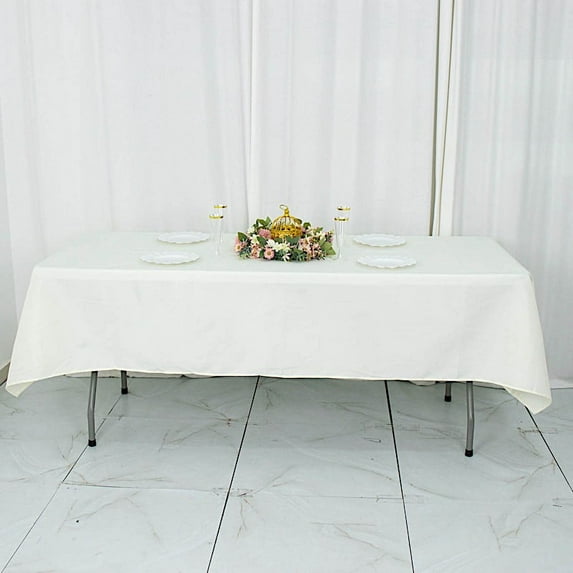Balsa Circle 54x96 in Ivory Premium Polyester Rectangular Tablecloth Party Event Reception Decorations Supplies