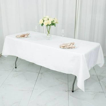 BalsaCircle 54x96 in White Premium Polyester Rectangular Tablecloth Party Event Reception Decorations Supplies