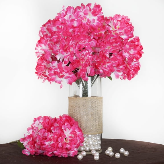 BalsaCircle 56 Large Chrysanthemum Mums Balls Silk Wedding Flowers Fuchsia