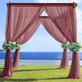 thumbnail image 1 of BalsaCircle 5x14 feet Burgundy Premium Chiffon Sheer Curtain Panel Backdrop Drape Wedding Party, 1 of 2