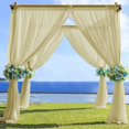 thumbnail image 1 of BalsaCircle 5x14 feet Champagne Premium Chiffon Sheer Curtain Panel Backdrop Drape Wedding, 1 of 8