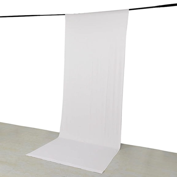 BalsaCircle 5x14 feet White 4-Way Stretch Spandex Divider Backdrop Curtain Home Decorations