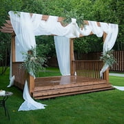 Balsa Circle 5x32 feet White Premium Chiffon Sheer Curtain Panel Ceiling Backdrop Drape Party Events Decorations
