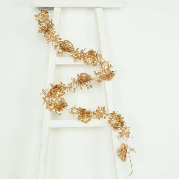 BalsaCircle 6.5 feet Metallic Gold Artificial Magnolia and Jasmine Leaves Garland Party Wedding Centerpieces Home Event Decorations