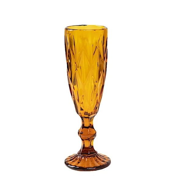 BalsaCircle 6 Amber Gold 6 oz Crystal Reusable Glass Champagne Flutes – Clear Drinkware, Wine Glasses for Weddings Parties Events Receptions Home Bar Cocktails Dining Tableware Decorations
