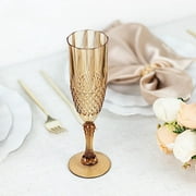 BalsaCircle 6 Amber Gold 8 oz Crystal Disposable Plastic Party Champagne Flutes Wedding Supplies