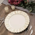 thumbnail image 1 of BalsaCircle 6 Beige Gold 13" Acrylic Wooden Textured Round Scalloped Trim Plastic Charger Plates, 1 of 8