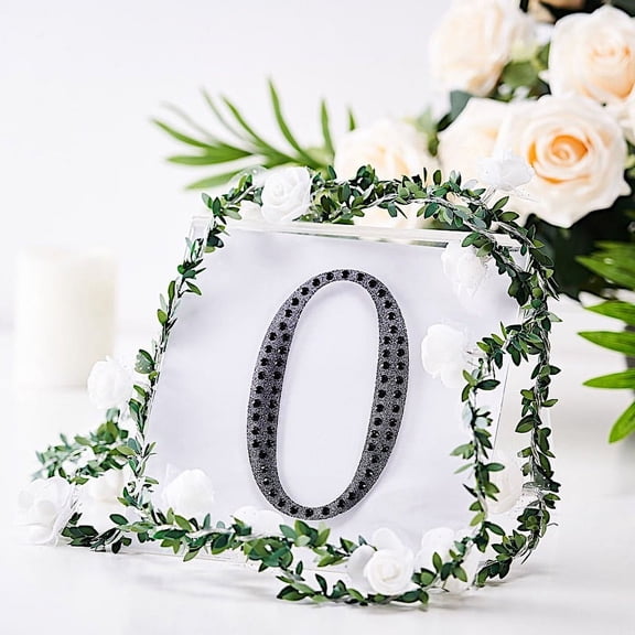Balsa Circle 6" Black Solid Number 0 Self-Adhesive Rhinestones Gems Sticker