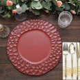 thumbnail image 1 of BalsaCircle 6 Burgundy Irregular Round 13 in Plastic Charger Plates Animal Pattern Rim Party Events Decorations, 1 of 8
