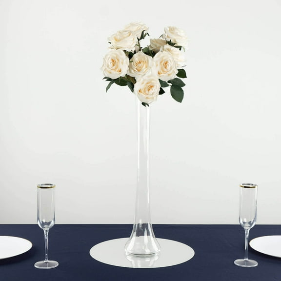 BalsaCircle 6 Clear 20" Heavy Duty Eiffel Tower Glass Vases with Round Base Centerpieces