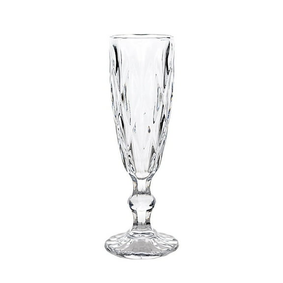 BalsaCircle 6 Clear 6 oz Crystal Reusable Glass Champagne Flutes – Clear Drinkware, Wine Glasses for Weddings Parties Events Receptions Home Bar Cocktails Dining Tableware Decorations