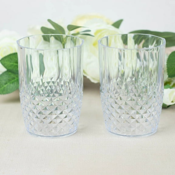 Balsa Circle 6 Crystal Clear 16 oz Plastic Reusable Drinking Glasses Tumblers Party Events Reception Home Decorations