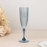 Balsa Circle 6 Dusty Bluee 8 oz Crystal Disposable Plastic Party Champagne Flutes Wedding
