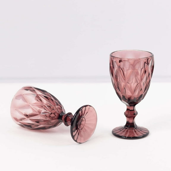 BalsaCircle 6 Dusty Rose 12 oz Crystal Reusable Glass Wine Glasses Goblets Wedding Party Events Decorations Supplies