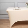 thumbnail image 1 of Balsa Circle 6 Feet Rectangular Spandex Fitted Stretchable Elastic Tablecloth Beige, 1 of 8