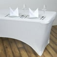thumbnail image 1 of Balsa Circle 6 Feet Rectangular Spandex Fitted Stretchable Elastic Tablecloth Ivory, 1 of 3