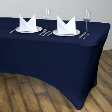 6 feet Blue Rectangular Spandex Fitted Elastic Stretchable Tablecloth Table Covers Wedding Party Decorations Dining