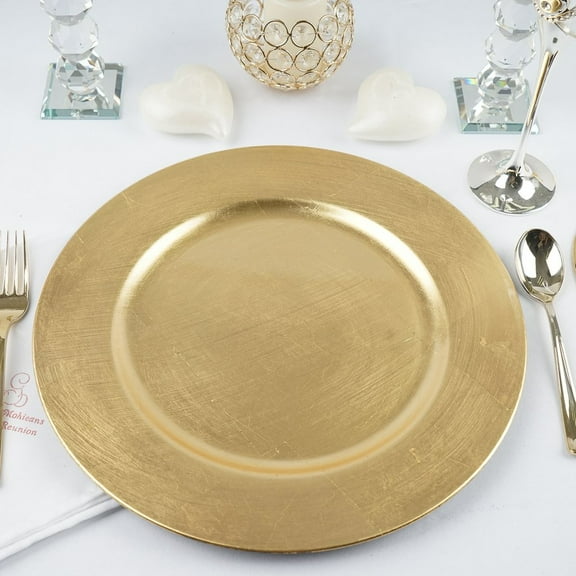 BalsaCircle 6 Gold 13" Acrylic Round Acrylic Charger Plates Beach