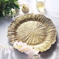 thumbnail image 1 of BalsaCircle 6 Gold 13" Acrylic Wooden Textured Round Reef Charger Plates, 1 of 8