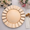 thumbnail image 1 of Balsa Circle 6 Gold 13" Acrylic Wooden Textured Round Scalloped Trim Plastic Charger Plates, 1 of 8