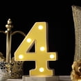 thumbnail image 1 of BalsaCircle 6" Gold 4 Marquee Warm White LED Lighted Sign Wedding Graduation Party Decorations, 1 of 8