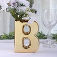 thumbnail image 1 of BalsaCircle 6" Gold B Metallic Letters Symbols Ceramic Flower Vase Centerpiece Wedding Party Events Decorations, 1 of 8
