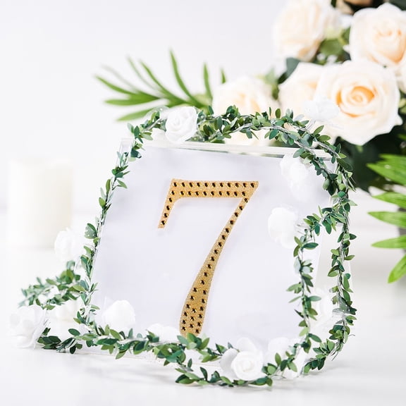 Balsa Circle 6" Gold Solid Number 7 Self-Adhesive Rhinestones Gems Sticker