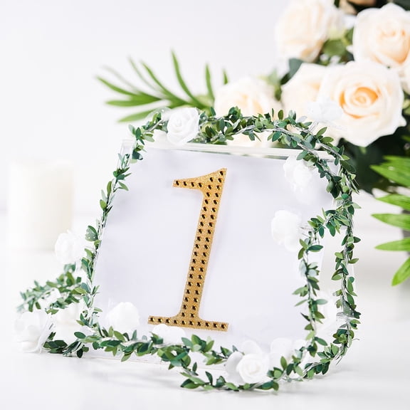 Balsa Circle 6" Gold Solid Number 1 Self-Adhesive Rhinestones Gems Sticker